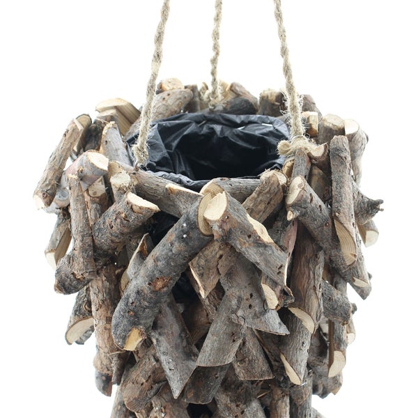 FRANK FLECHTWAREN | Pflanzampel Naturrattan, RATTAN, Ø 20 x 40 cm
