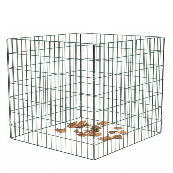 Drahtkomposter mit einigen Blättern