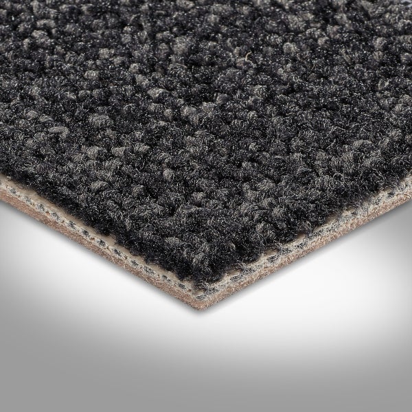 Schwarzer Teppichboden Meterware sehr robust strapazierfähige Auslegware 500 cm Breite (Meterware)
