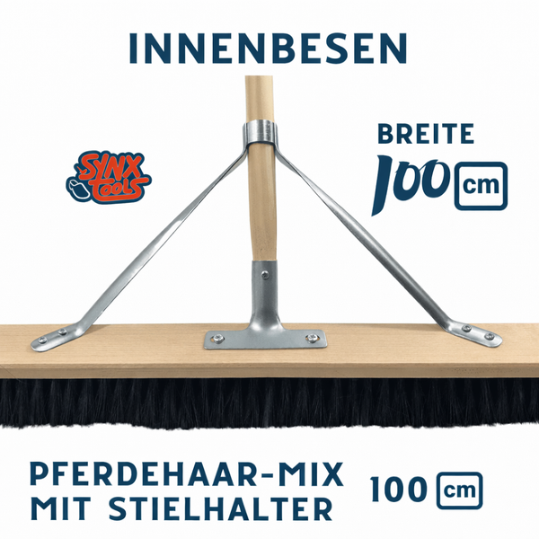 Innenbesen mit Pferdehaar-Mix und Stielhalter, Breite 100 cm