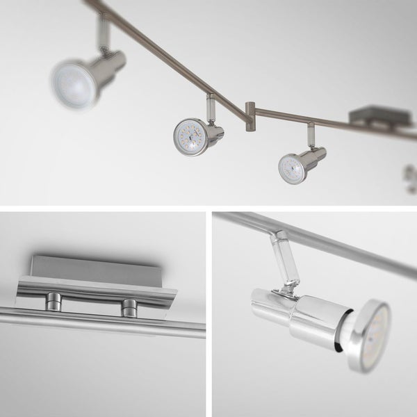 Deckenstrahler - 30W, 2400lm, LED, schwenkbar, GU10, warmweiß, matt-nickel