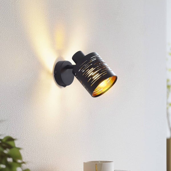 Lindby Wandleuchte, Wandlampe Innen Iolyn (Für Kinder Junges Wohnen) in Schwarz (1 flammig E14) - Wandstrahler Wandbeleuchtung Schlafzimmer / Wohnzimmer Wohnzimmerleuchte