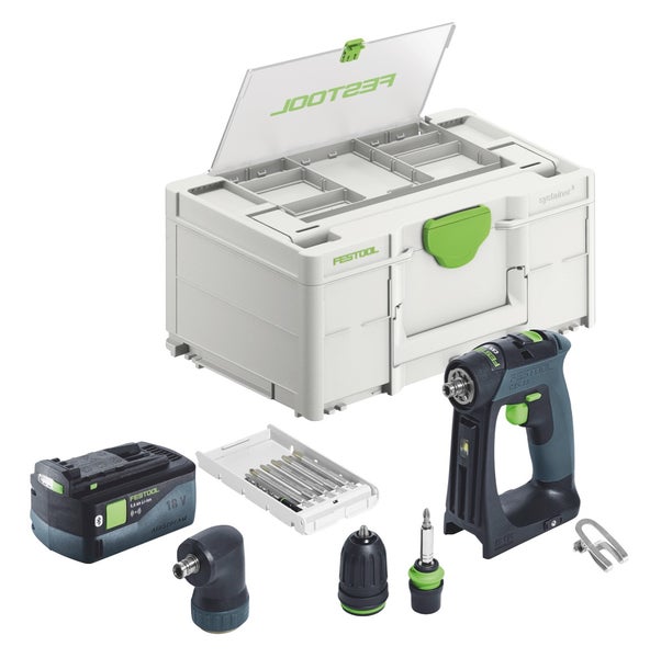 Festool CXS 18-Basic-Set Akku Bohrschrauber 18 V 40 Nm Brushless + 1x Akku 5,0 Ah + Systainer - ohne Ladegerät