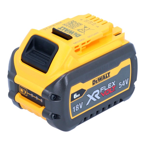 DeWalt XR Flexvolt Akku, 18 Volt oder 54 Volt, 6 Amperestunden Kapazität.