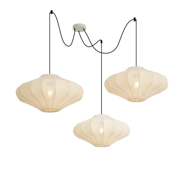 Japandi Hängelampe Beige 50cm 3-flammig - Plu