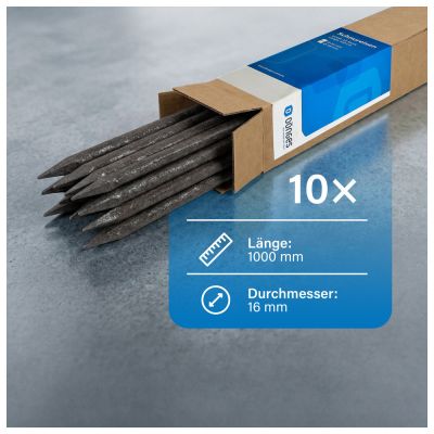 Dönges Schnüreisen 10er Pack, Länge 1000 Millimeter, Durchmesser 16 Millimeter.