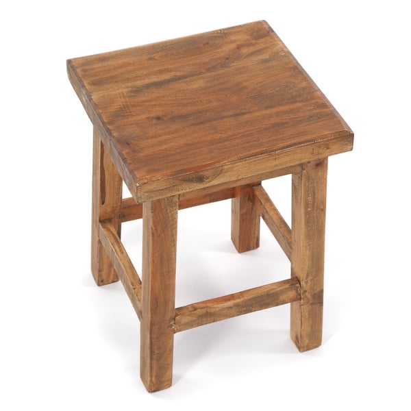 Hocker Massiv 48  Mahagoni Holz naturfarben