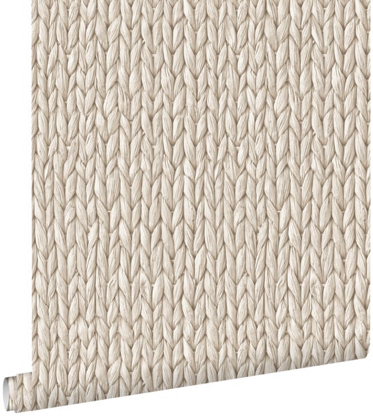 ESTAhome Tapete Schilfmuster Crème-Beige - 53 cm x 10.05 m - 148699