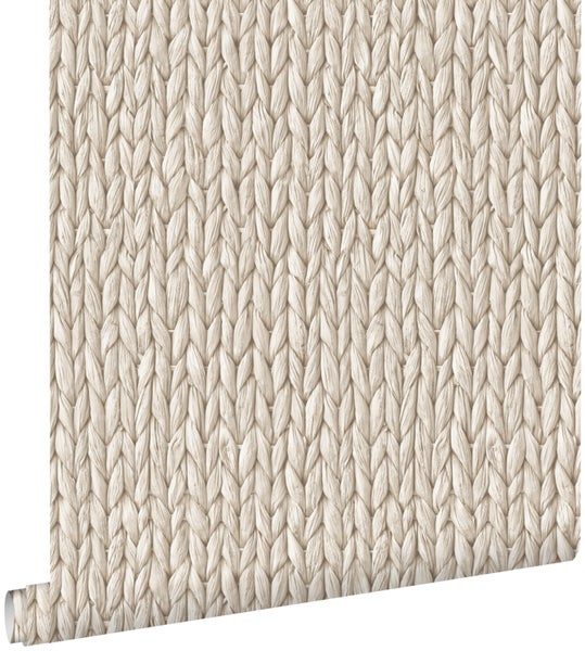 ESTAhome Tapete Schilfmuster Crème-Beige - 53 cm x 10,05 m - 148699