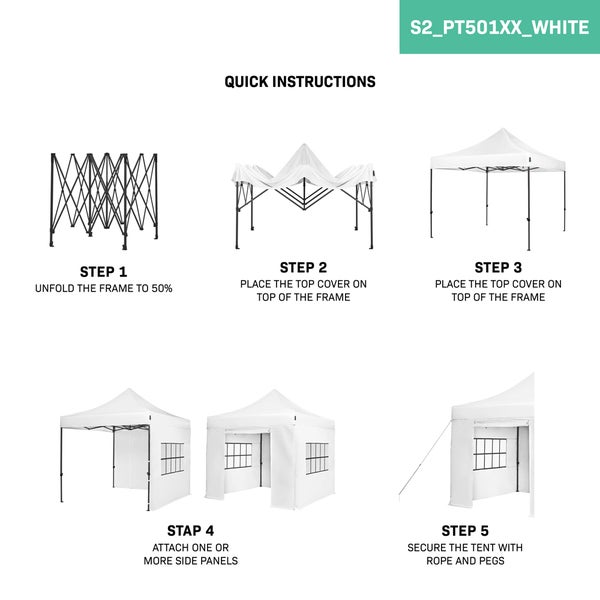 VONROC Pavillon 3x3m wasserdicht stabil - Partyzelt EasyUp System [3Min Aufbau] Popup Faltpavillon modular erweiterbar als Festival Zelt, Gartenpavillon
