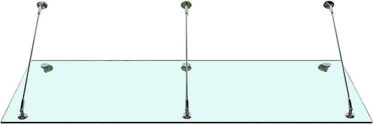 Glaswerk Westfalen - (3STB) Pensilina in vetro trasparente 230x90 cm con supporto