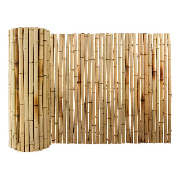 FLOORDIREKT Bambus-Sichtschutzzaun - Vollrohr - Sichtschutz für Balkon und Garten - Natur - 180 x 200 cm
