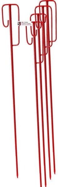 5 Stück Set UvV Absperrleinenhalter rote Laterneneisen 1200 mm