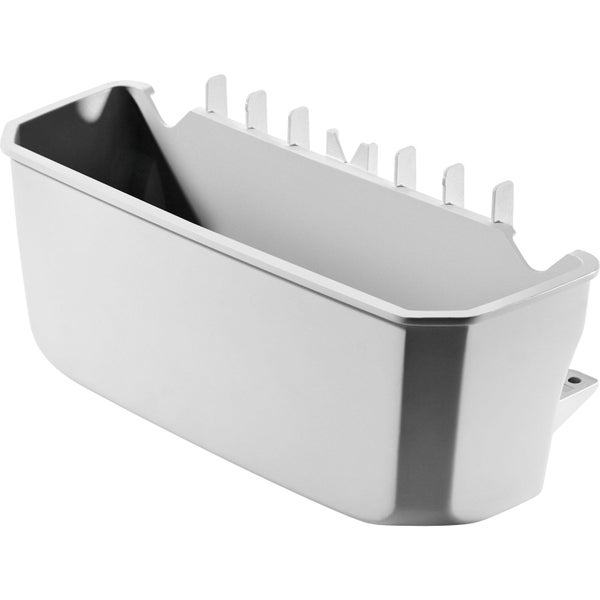 Graue Werkzeugbox aus Kunststoff für Lochwandsysteme.