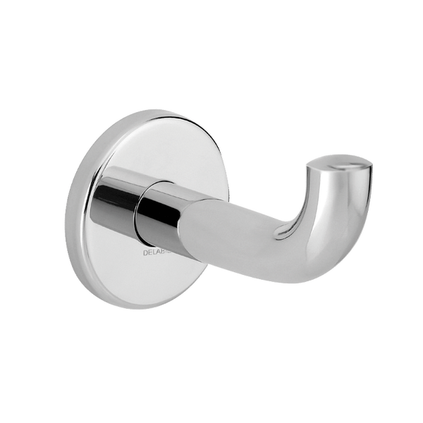 Wandhaken für Handtücher aus verchromtem Metall mit runder Halterung.