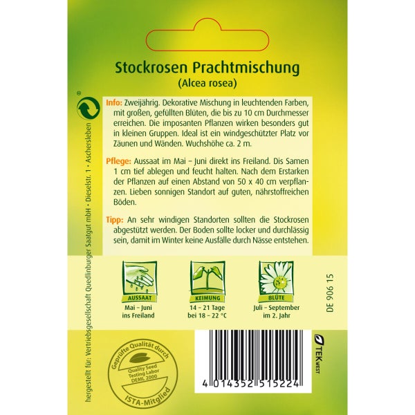 Stockrosen Prachtmischung Samen von Quedlinburger SAATGUT