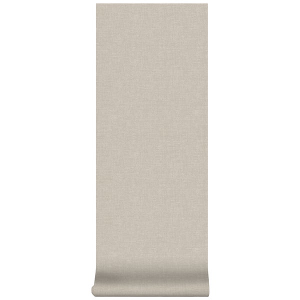 Vliestapete mit Leinenstruktur in Beige.