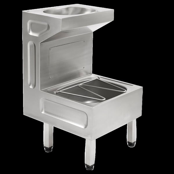 Edelstahl Ausgussbecken mit Rost und integriertem Waschbecken zur Wandmontage oder Standmontage
