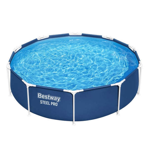 Bestway Steel Pro Frame Pool, runder Aufstellpool mit Stahlrahmenkonstruktion.