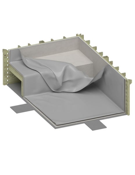 Baugrube mit Abdichtung und Drainage