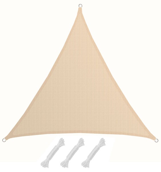 AMANKA UV Sonnensegel - 2x2x2 m HDPE Dreieck - Sonnenschutz Plane Überdachung Balkon Garten Beige
