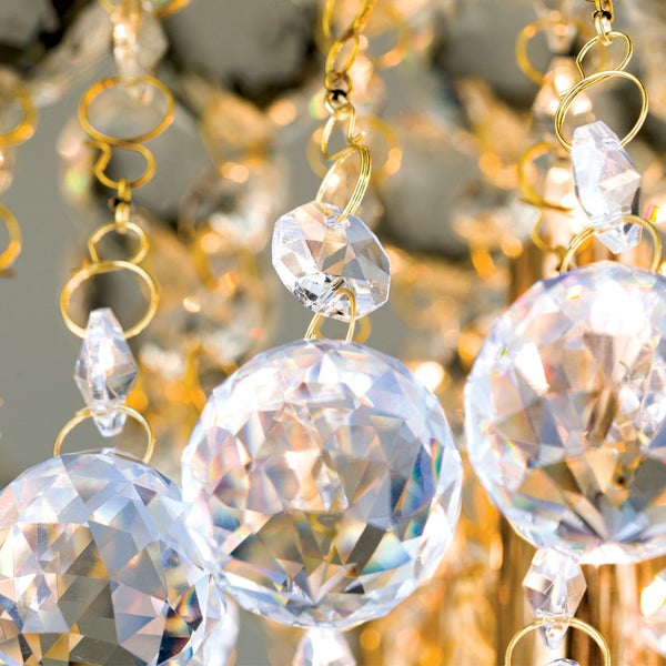 Deckenluster Kristall 4-flammig gold