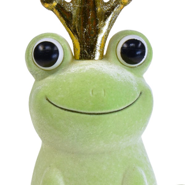 Dekofigur Frosch mit goldener Krone