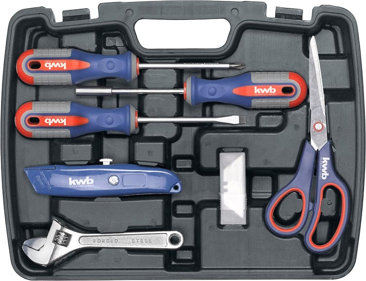 kwb Werkzeugkoffer aus robustem Hartkunststoff inkl. 40-tlg. hochwertigem Werkzeug-Set als perfekte Grundausstattung für den Haushalt, die Werkstatt oder den mobilen Einsatz