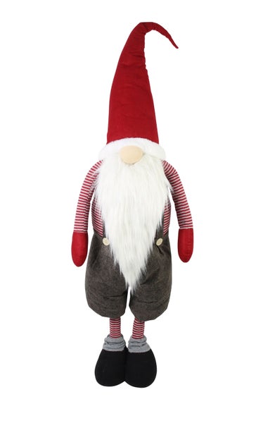 Dekorative Zwergfigur mit roter Mütze und weißem Bart