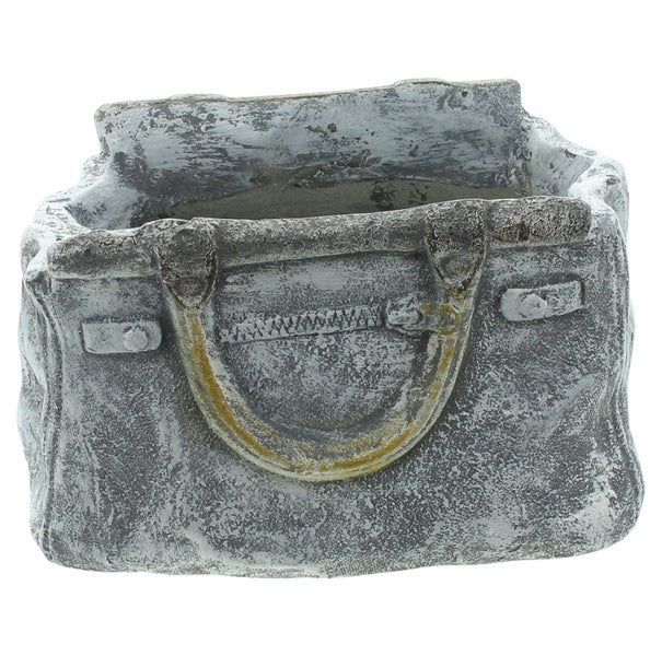 FRANK FLECHTWAREN | Pflanzer Handtasche, 28 x 18,5 x 16,5 cm , FIBERGLAS