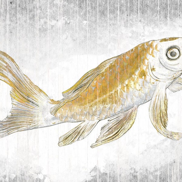 Abbildung eines goldenen Fisches auf einem Bild