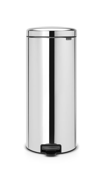 Brabantia Klassischer Tretmülleimer Mit Soft Verschluss 30 Liter HxBxT 67,9 x 29,3 x 38 cm Metall Edelstahl