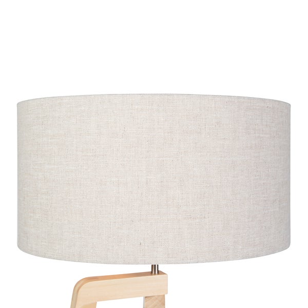 Stofflampenschirm auf Holzfuß