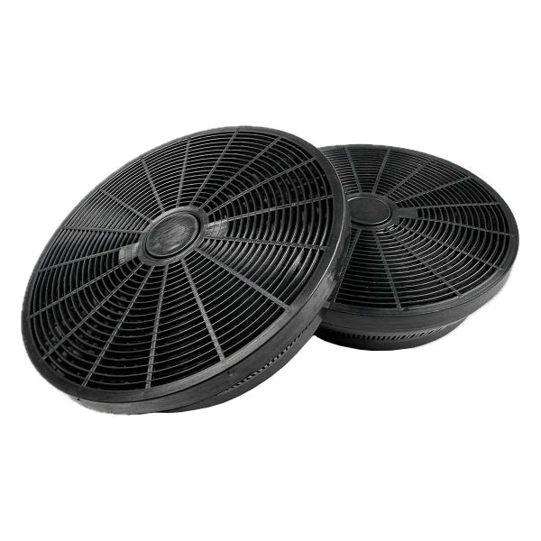 Zwei runde Aktivkohlefilter für Dunstabzugshauben