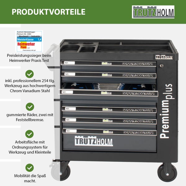 Trutzholm Werkstattwagen Premium Plus mit Schubladen und Werkzeugsortiment