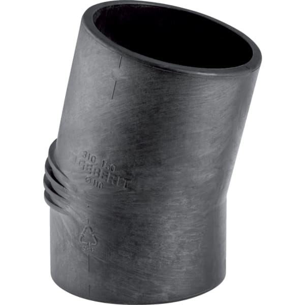 Geberit Bogen 15 Grad aus Polyethylen, Durchmesser 110 Millimeter, Kunststoff-Rohrfitting