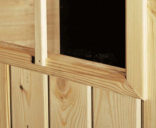 Alpholz Gerätehaus Luzern Gerätehaus aus Holz, Geräteschrank mit 19 mm Wandstärke, Gartenhaus mit Montagematerial, Naturbelassen 2,9x2,9m
