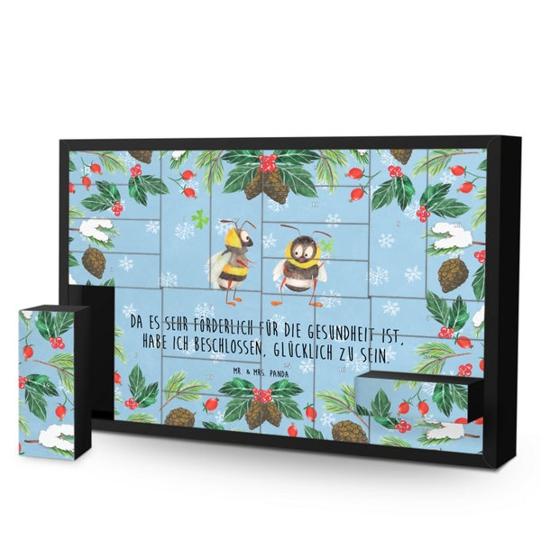 Mr. & Mrs. Panda Befüllbarer Adventskalender Hummeln Kleeblatt - Blau Pastell