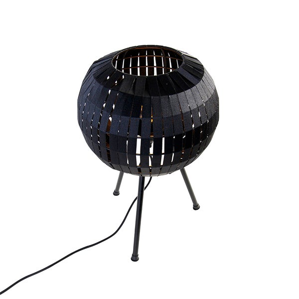 Schwarze Tischleuchte mit Kugelform und Stativfuß