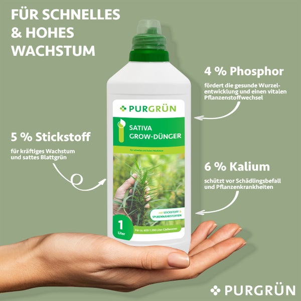 Purgrün Sativa-Grow-Dünger 1 Liter