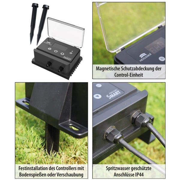 Heissner Aqua Craft Smart Steuergerät mit Erdspießen und magnetischer Schutzabdeckung