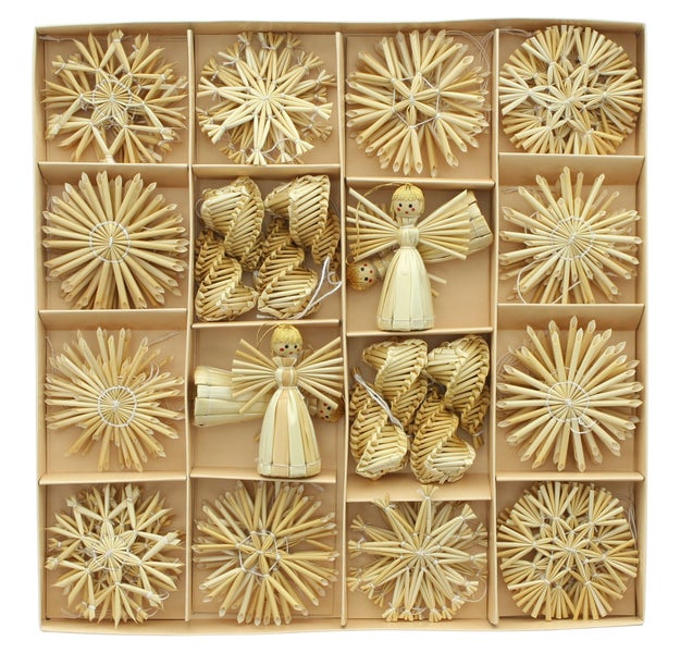 FRANK FLECHTWAREN | Strohdeko Tradition, 60er Set, ca. 6 cm, STROH