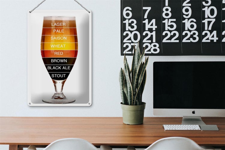Blechschild Spruch 20x30cm Bier Bierglas lager pale saison