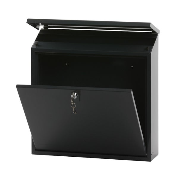 PROREGAL Wandbriefkasten Malagan Mit Zylinderschloss HxBxT 37 x 37 x 11,5 cm Einwurfsöffnung 35,8 x 4 cm Anthrazit