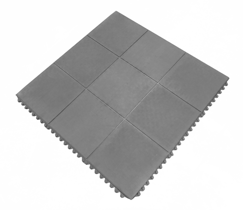 Gummifliese 14 mm Klicksystem - 90 x 90 cm - Grau