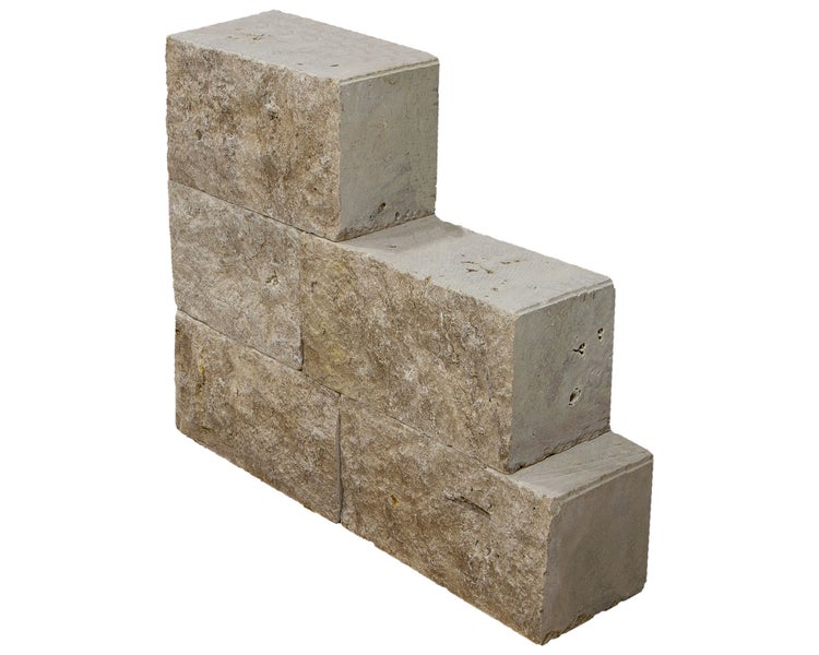 Wohnrausch Naturstein Mauersteine Travertin BROWN, spaltrau, getrommelt, braun, L 15-50, B 18-20, H 22,5 cm, 1 qm
