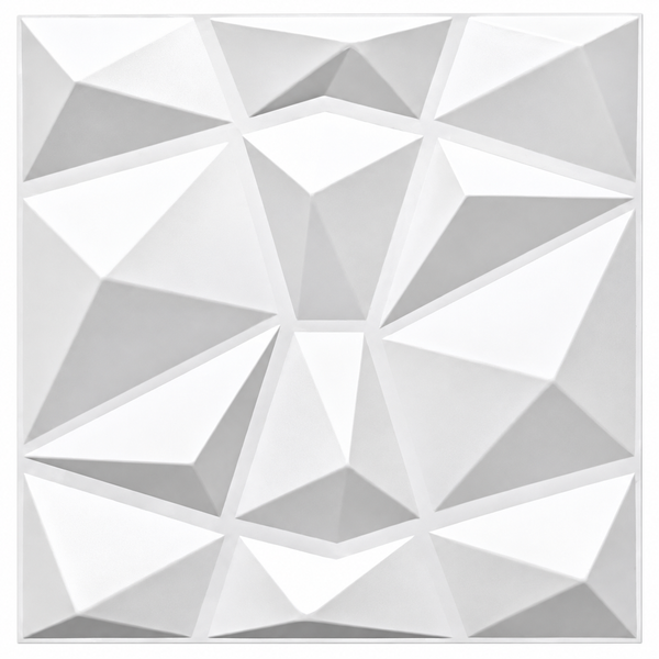 Quadratisches 3D Wandpaneel mit geometrischem Reliefmuster zur Wandgestaltung.