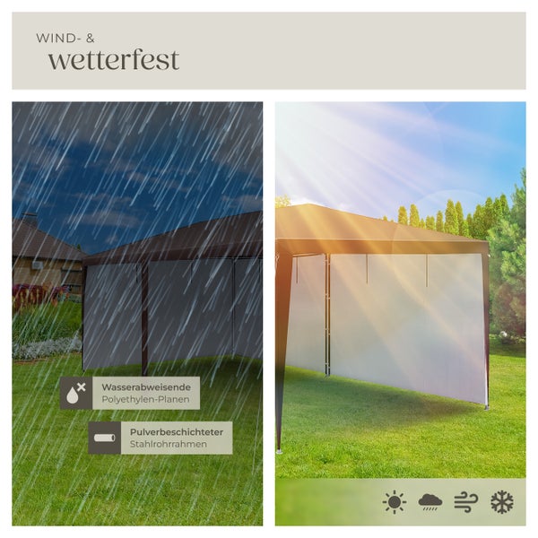 Pavillon tectake Almchalet wasserdicht in 2 Größen, im Steckystem braun
