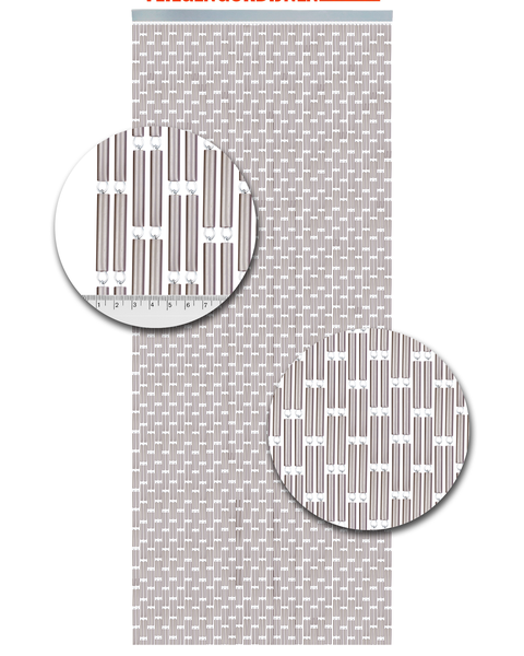 Fliegenvorhang Kunststoffhülsen Weitsprung Silber Metallic - 90cm x 210cm