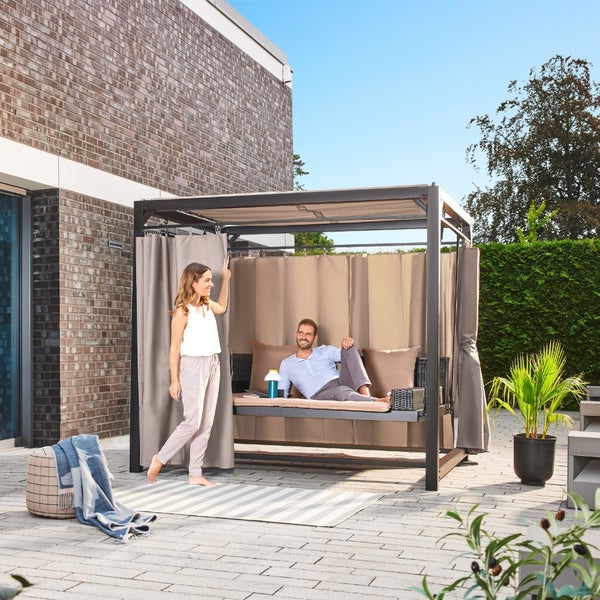 Home Deluxe Pavillon PROVENCE Zubehör-SET - Ausstattung: Vorhänge + Dach